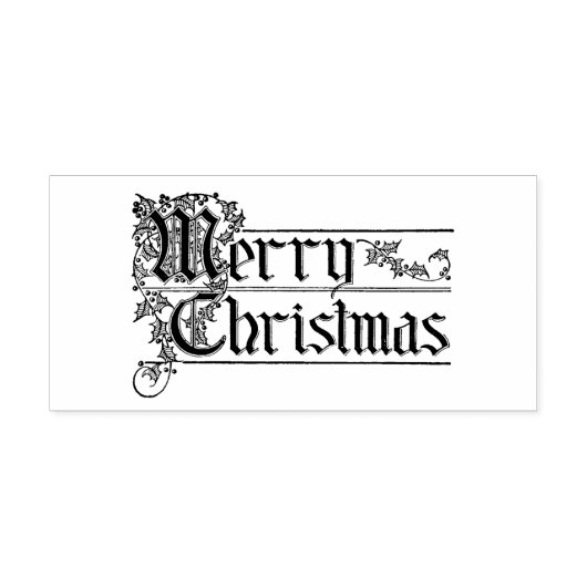 Vrolijke Kerstmis Typografie Lettering Rubberstempel (Afrduk)