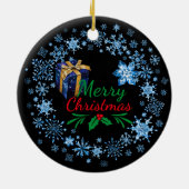 Vrolijke Kerstmis Typografie Retro Tekst Keramisch Ornament (Achterkant)