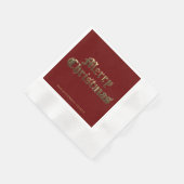 Vrolijke Kerstmis Typografie Rood en Goud Servet (Hoek)