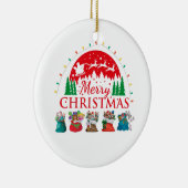 Vrolijke Kerstmis Typografie Santa Tekst Keramisch Ornament (Rechts)