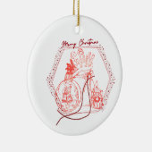 Vrolijke Kerstmis Typografie Uniek Keramisch Ornament (Rechts)