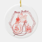 Vrolijke Kerstmis Typografie Uniek Keramisch Ornament (Achterkant)