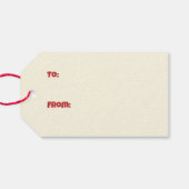 Vrolijke Kerstmis Typografie Versierde dennenboom Cadeaulabel (Achterkant Horizontaal)