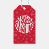 Vrolijke Kerstmis Typografie Vrolijke Groeten Cadeaulabel (Achterkant)