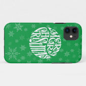 Vrolijke Kerstmis Typografie Vrolijke Groeten Case-Mate iPhone Case (Achterkant (horizontaal))