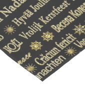 Vrolijke Kerstmis Typografie Zwart & Goud Glitter Medium Tafelloper (Hoek)