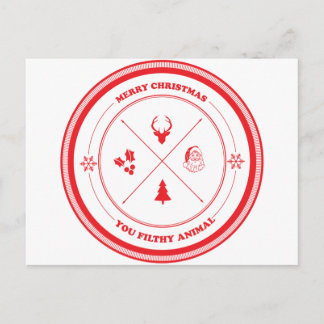 Vrolijke Kerstmis u Vuil Dier Feestdagenkaart