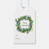 Vrolijke Kerstmis Vakantie krans Medium Gift Bag Cadeaulabel (Voorkant)