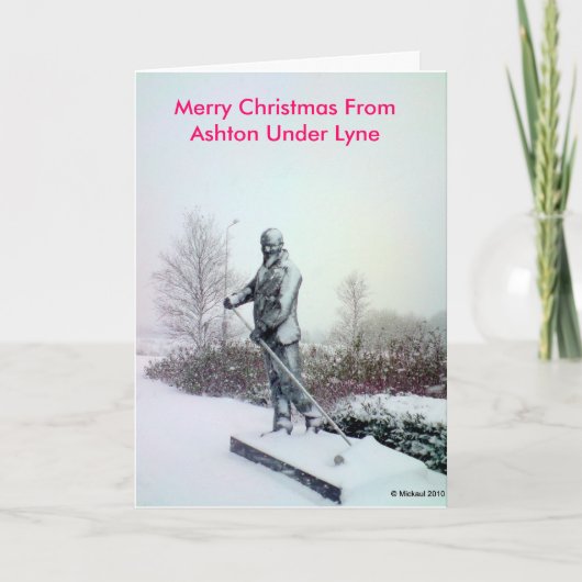 Vrolijke Kerstmis van Ashton onder Lyne 23 Feestdagen Kaart (Voorkant)