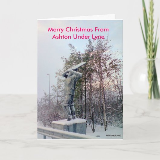 Vrolijke Kerstmis van Ashton onder Lyne Feestdagen Kaart (Voorkant)