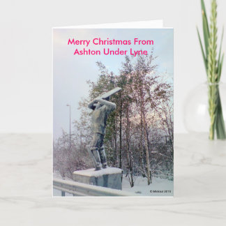 Vrolijke Kerstmis van Ashton onder Lyne Feestdagen Kaart