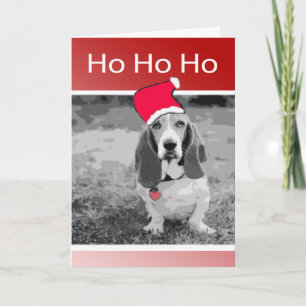 Vrolijke Kerstmis van Basset Hound Feestdagen Kaart