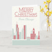 Vrolijke Kerstmis van Chicago Kaart (Gele Bloem)