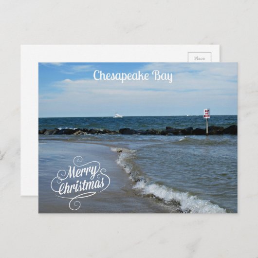 Vrolijke Kerstmis van de Chesapeake Baai Feestdagenkaart (Voorkant / Achterkant)