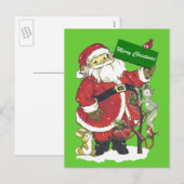 Vrolijke Kerstmis van de Dieren van de Kerstman Feestdagenkaart (Voorkant / Achterkant)