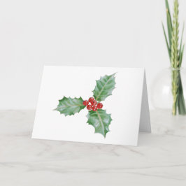 Vrolijke Kerstmis van de Hulst van Watercolour Feestdagen Kaart