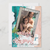 Vrolijke Kerstmis van de Kerstkaart van het Strand (Voorkant)