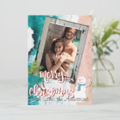 Vrolijke Kerstmis van de Kerstkaart van het Strand (Staand voorkant)