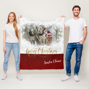 Vrolijke Kerstmis van de Kerstman - Foto DIY Fleece Deken