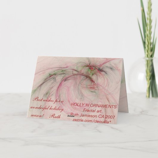 Vrolijke Kerstmis van de ORNAMENTEN ~ van de HULST Feestdagen Kaart (Achterkant)