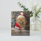 Vrolijke Kerstmis van de poten van de Kerstman Feestdagenkaart (Staand voorkant)