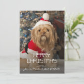 Vrolijke Kerstmis van de poten van de Kerstman Feestdagenkaart (Staand voorkant)