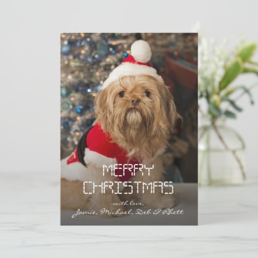 Vrolijke Kerstmis van de poten van de Kerstman Feestdagenkaart (Staand voorkant)