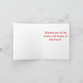 Vrolijke Kerstmis van de rinoceros Feestdagen Kaart (Binnen)