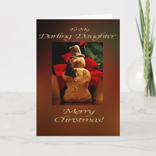 Vrolijke Kerstmis van de sneeuwman - Mijn Dochter Feestdagen Kaart (Voorkant)
