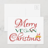 Vrolijke Kerstmis van de Veganist Feestdagenkaart (Voorkant / Achterkant)