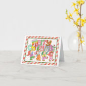 Vrolijke Kerstmis van elf Kaart (Gele Bloem)