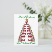 Vrolijke Kerstmis van het briefkaart EastCoast (Staand voorkant)