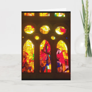 Vrolijke Kerstmis van het Glas in lood Feestdagen Kaart