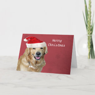 Vrolijke Kerstmis van het golden retriever Feestdagen Kaart
