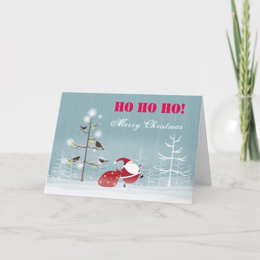 Vrolijke Kerstmis van Ho Ho van Ho Feestdagen Kaart (Voorkant)