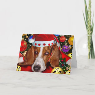Vrolijke Kerstmis van Holmes Basset Hound Feestdagen Kaart