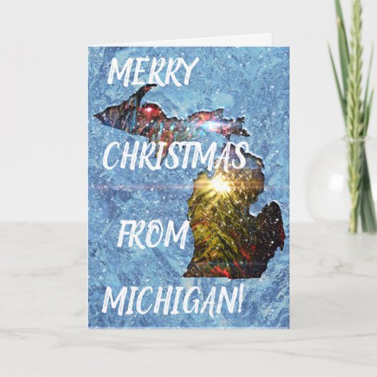 Vrolijke Kerstmis van Michigan Feestdagen Kaart (Voorkant)
