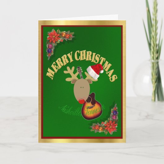 Vrolijke Kerstmis van Nashville Feestdagen Kaart (Voorkant)