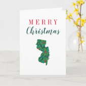Vrolijke Kerstmis van New Jersey Kaart (Gele Bloem)