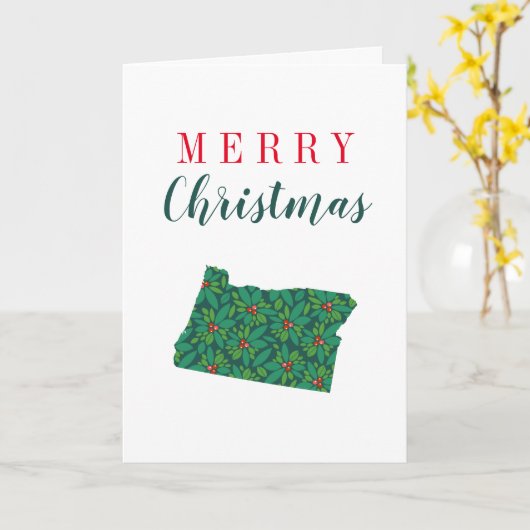 Vrolijke Kerstmis van Oregon Kaart (Gele Bloem)