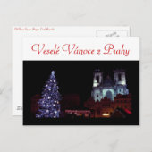 Vrolijke Kerstmis van Praag Feestdagenkaart (Voorkant / Achterkant)