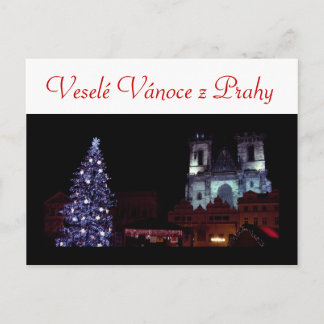 Vrolijke Kerstmis van Praag Feestdagenkaart