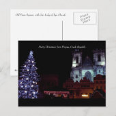 Vrolijke Kerstmis van Praag, Tsjechische Republiek Feestdagenkaart (Voorkant / Achterkant)