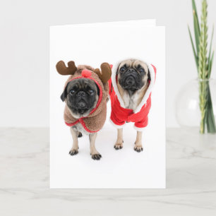 Vrolijke Kerstmis van Pugs Feestdagen Kaart