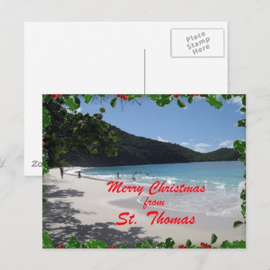 Vrolijke Kerstmis van St. Thomas Feestdagenkaart (Voorkant / Achterkant)