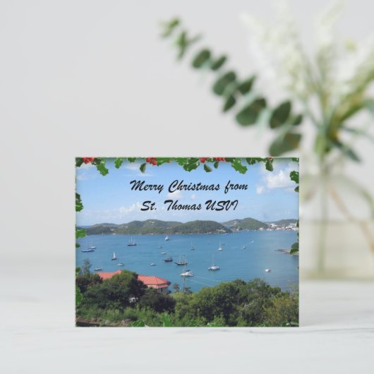 Vrolijke Kerstmis van St. Thomas, U.S.V.I. Feestdagenkaart (Staand voorkant)