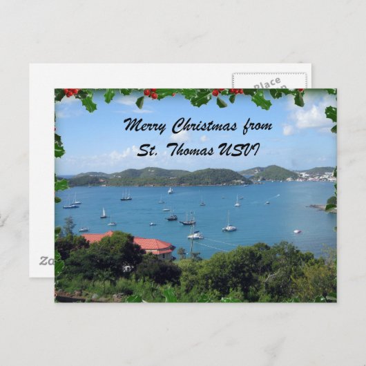 Vrolijke Kerstmis van St. Thomas, U.S.V.I. Feestdagenkaart (Voorkant / Achterkant)