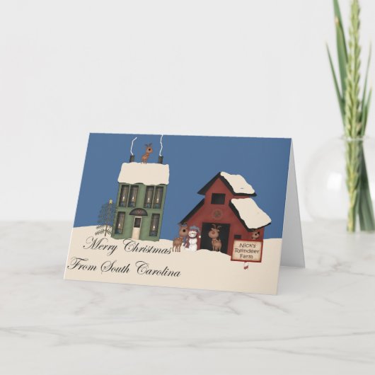 Vrolijke Kerstmis van Zuid-Carolina Feestdagen Kaart (Voorkant)