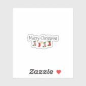 Vrolijke Kerstmis versierde tekst, vakantieontwerp Sticker (Vel)