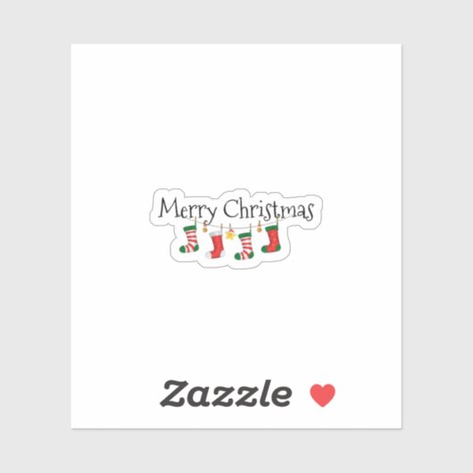 Vrolijke Kerstmis versierde tekst, vakantieontwerp Sticker (Vel)